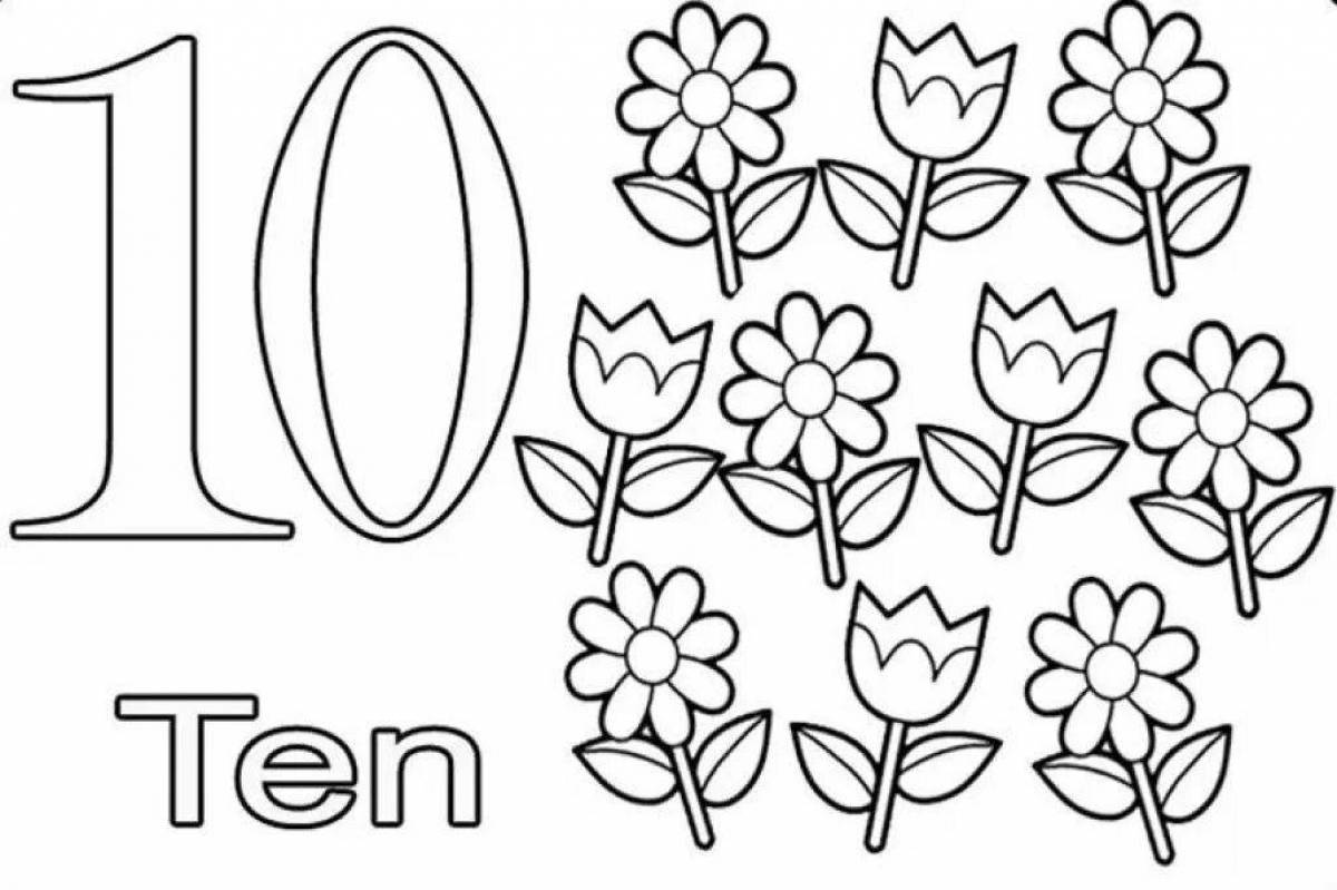 Bold numbers and letters coloring pages