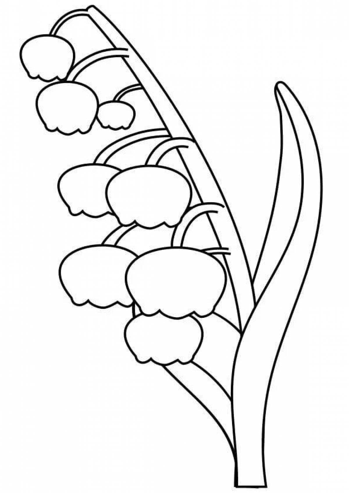 Joyful lily of the valley coloring for kids
