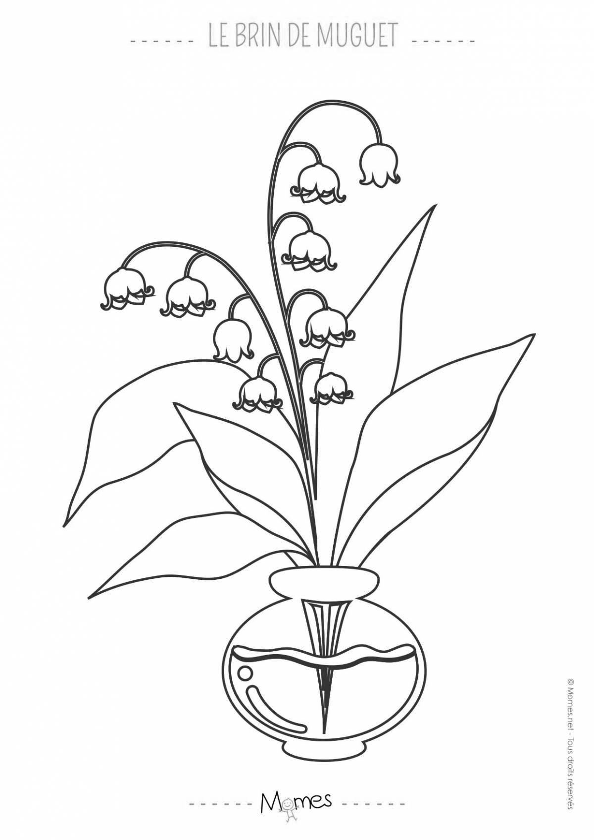 Playful lily of the valley coloring book for kids
