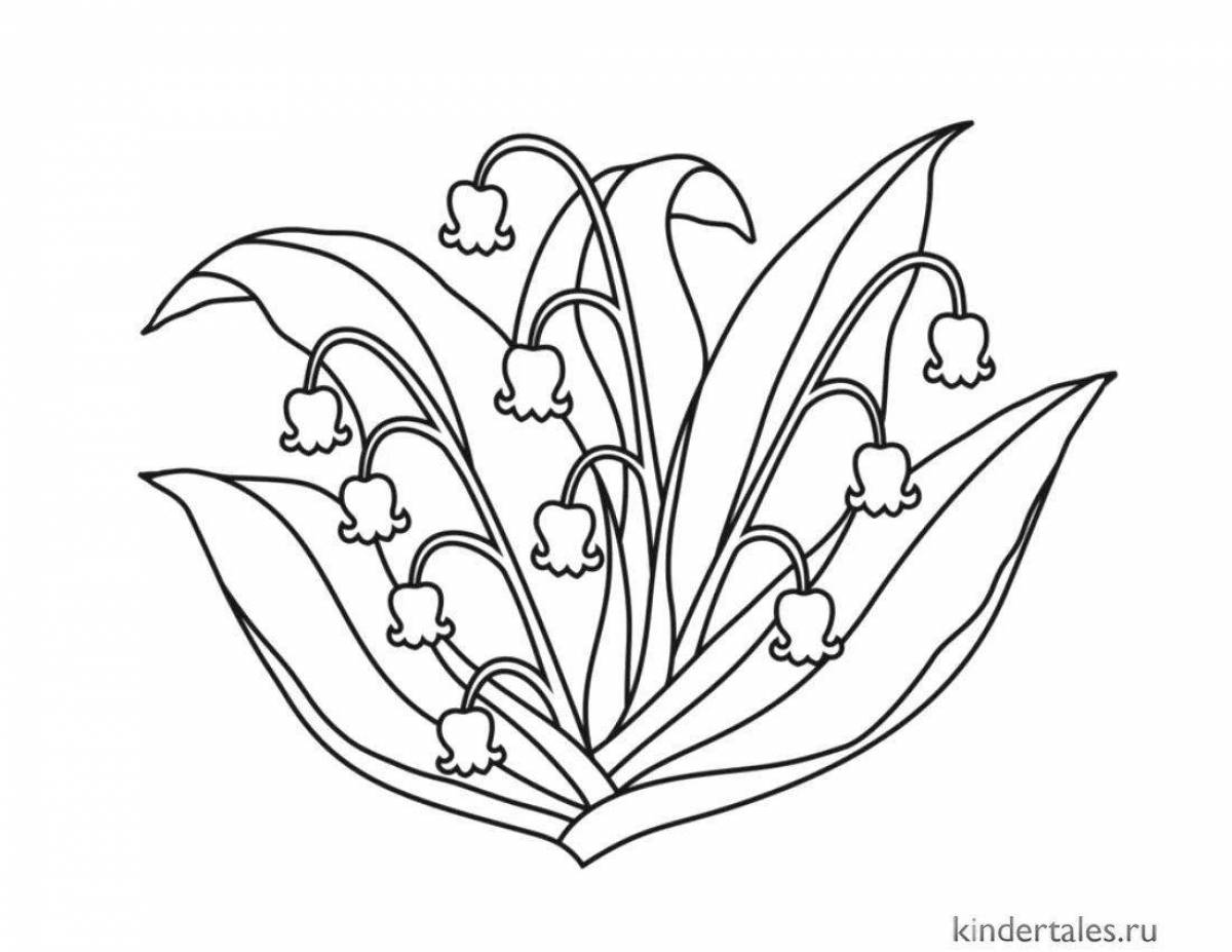 Exotic lily of the valley coloring book for kids