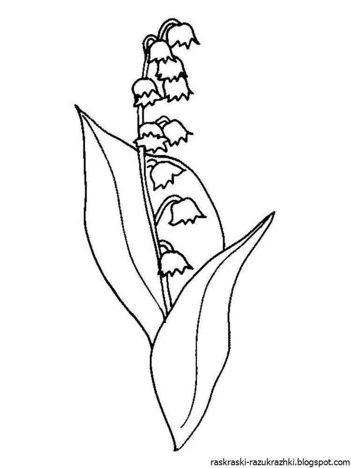 Lily of the valley glitter coloring book for kids