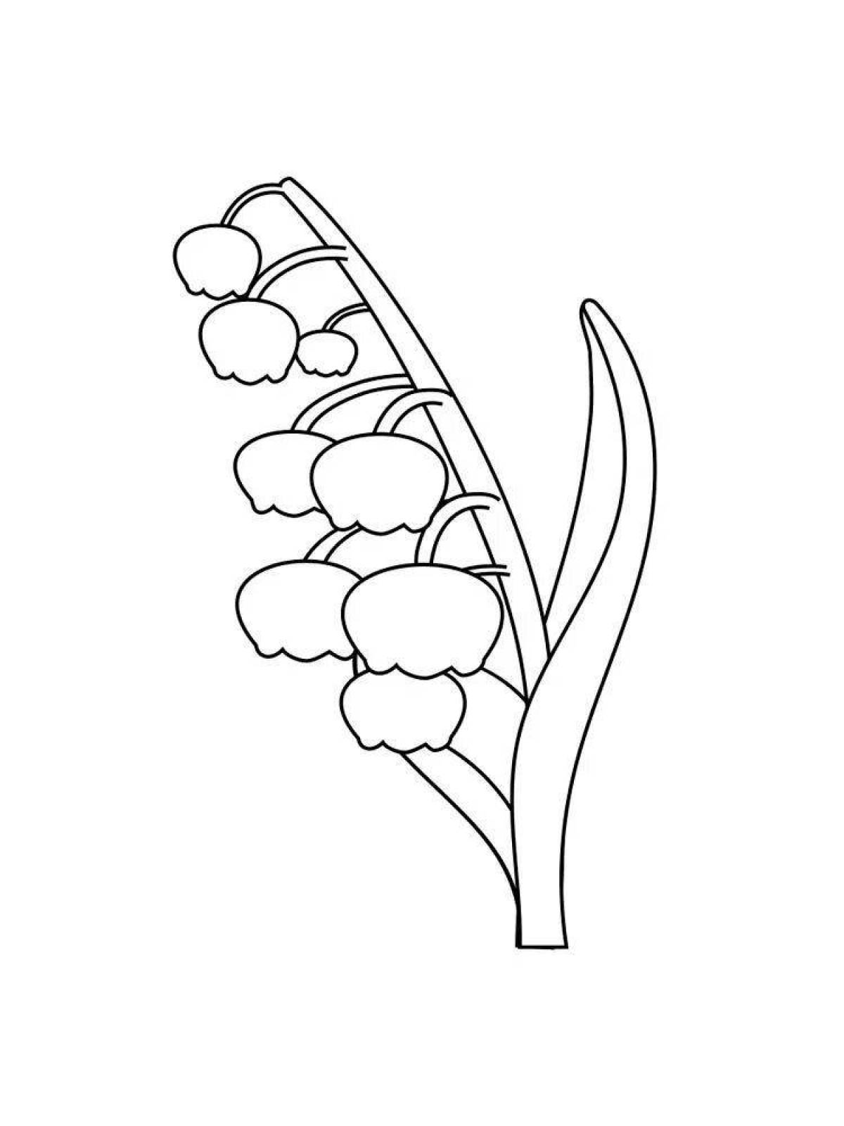 Fancy lily of the valley coloring book for kids