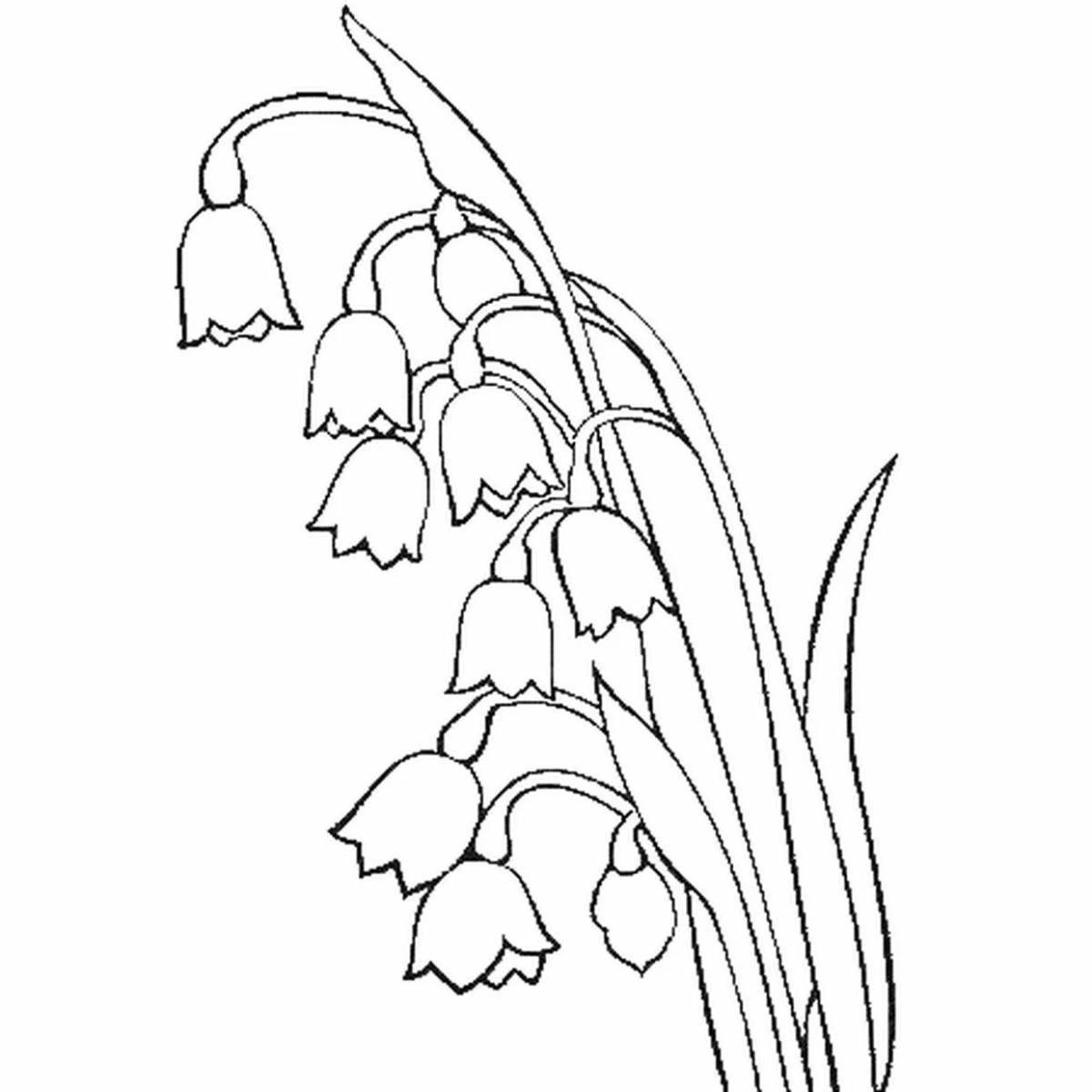 Animated lily of the valley coloring book for kids
