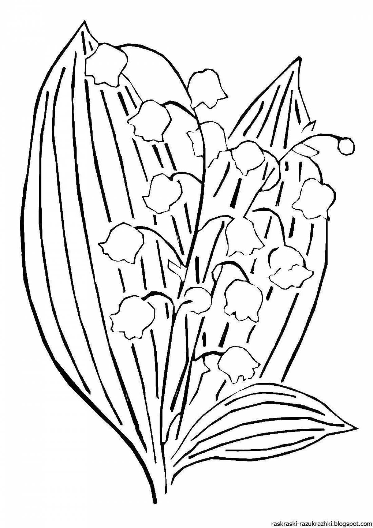 Inspirational lily of the valley coloring book for kids