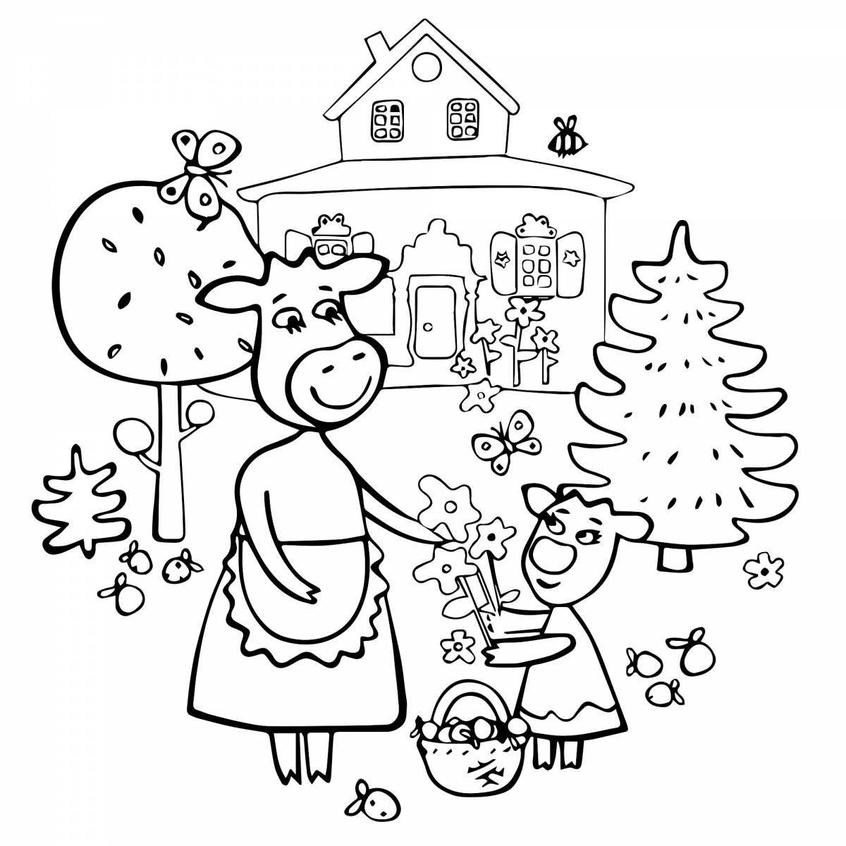 Colorful bo and zo coloring page