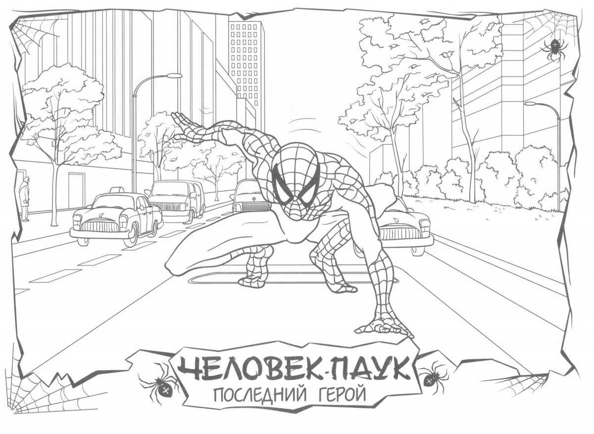 Spiderman car coloring page live