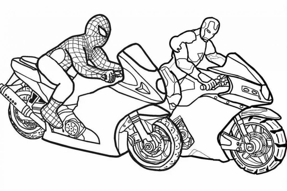 Spiderman animated car coloring page