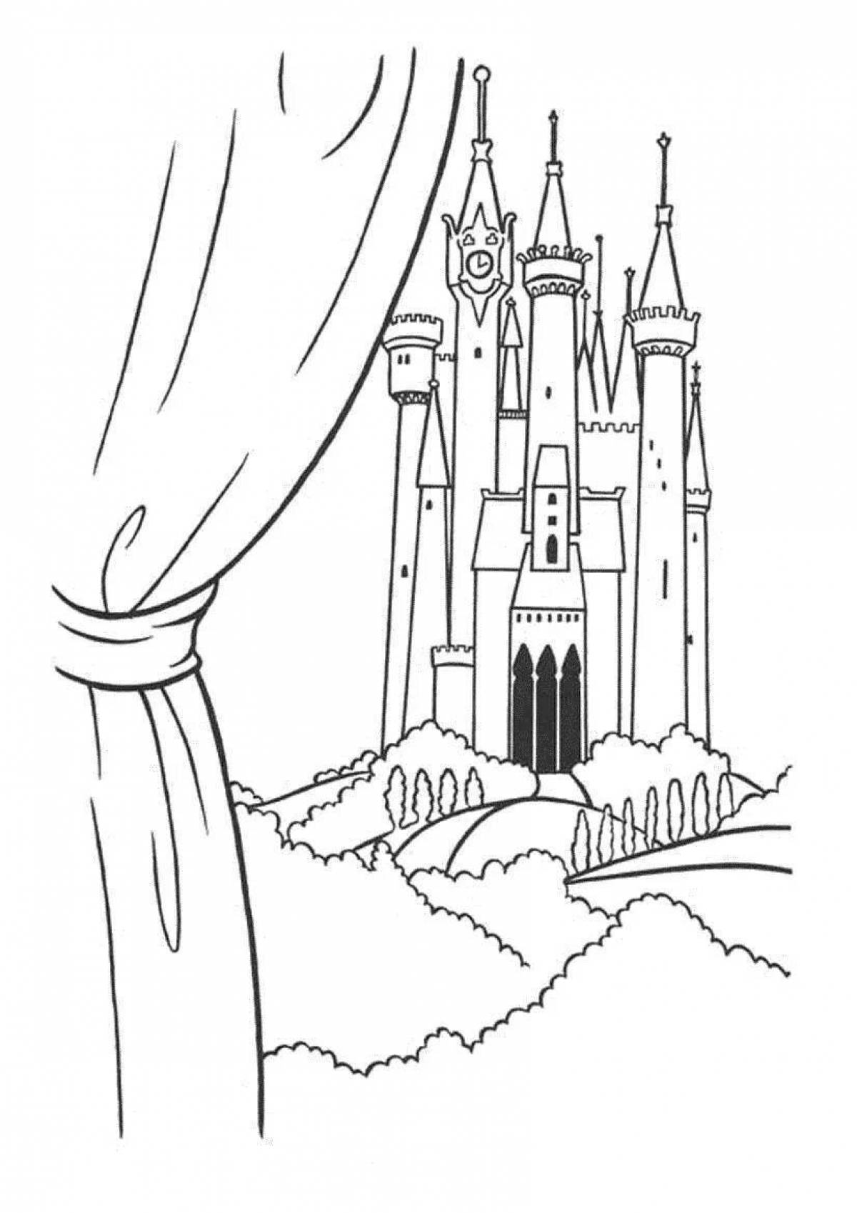 The snow queen's royal castle coloring page
