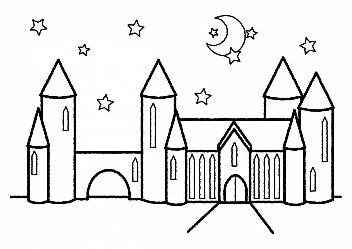 The snow queen's shining castle coloring page