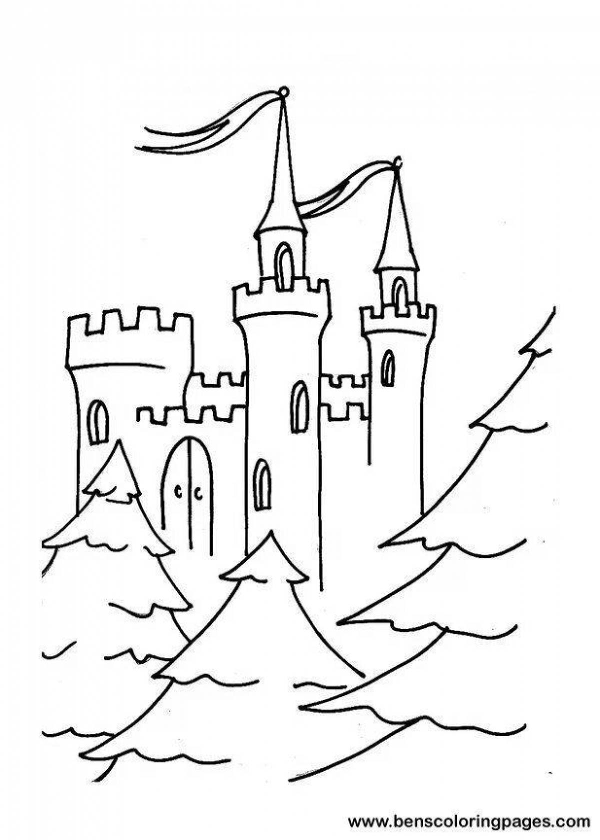 Раскраска Замок Снежной королевы | Раскраски из сказки 