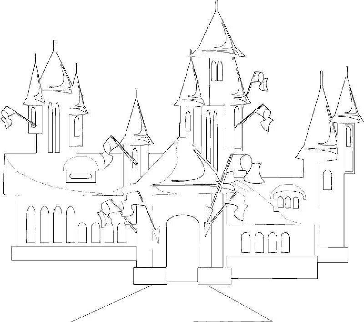 The snow queen's castle coloring page