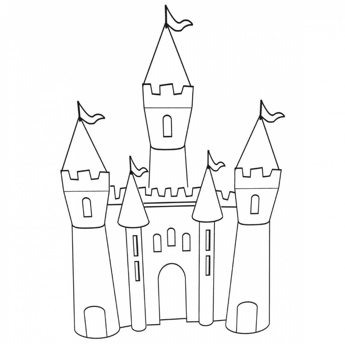 Раскраска яркий замок снежной королевы