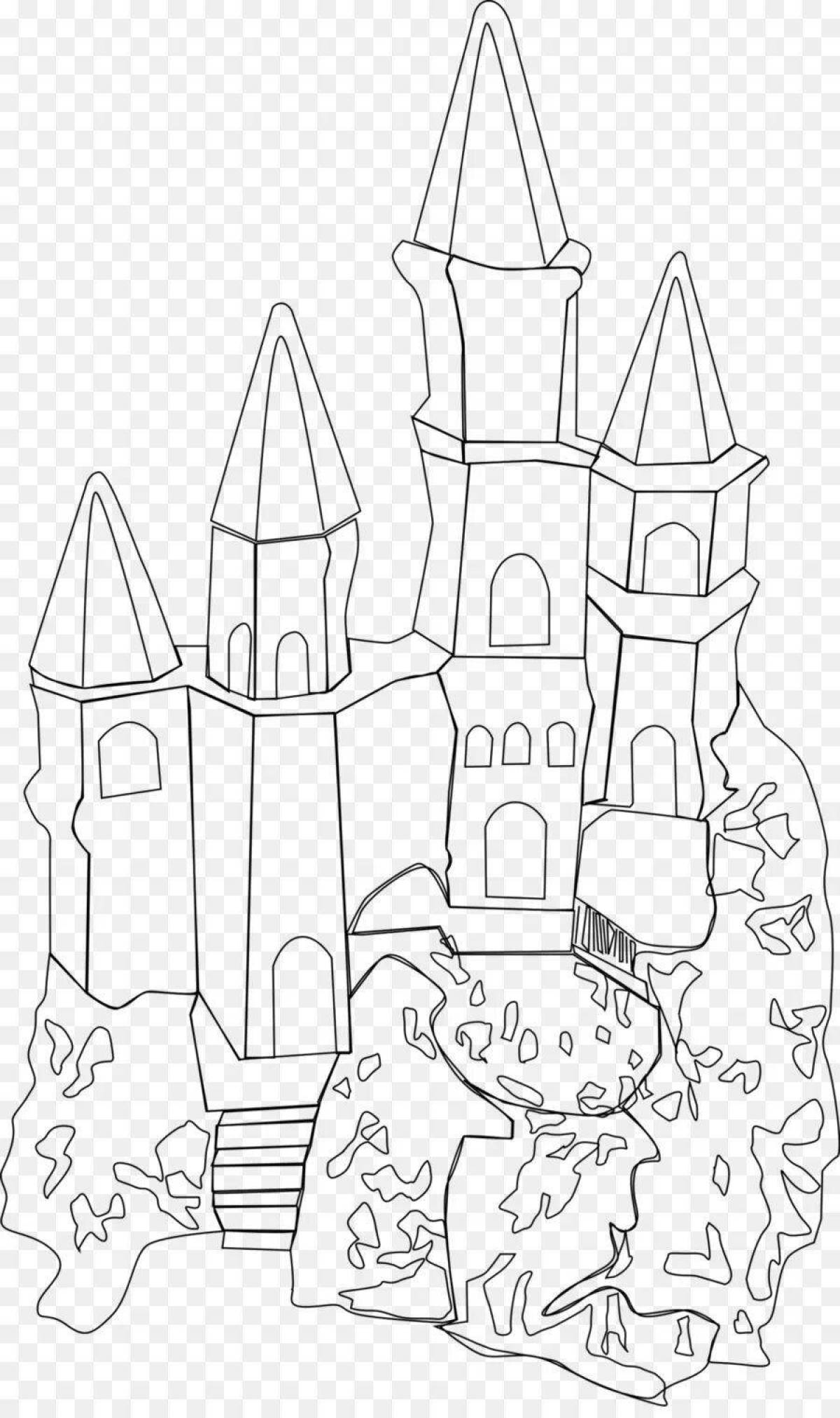 Snow Queen's mystical castle coloring page