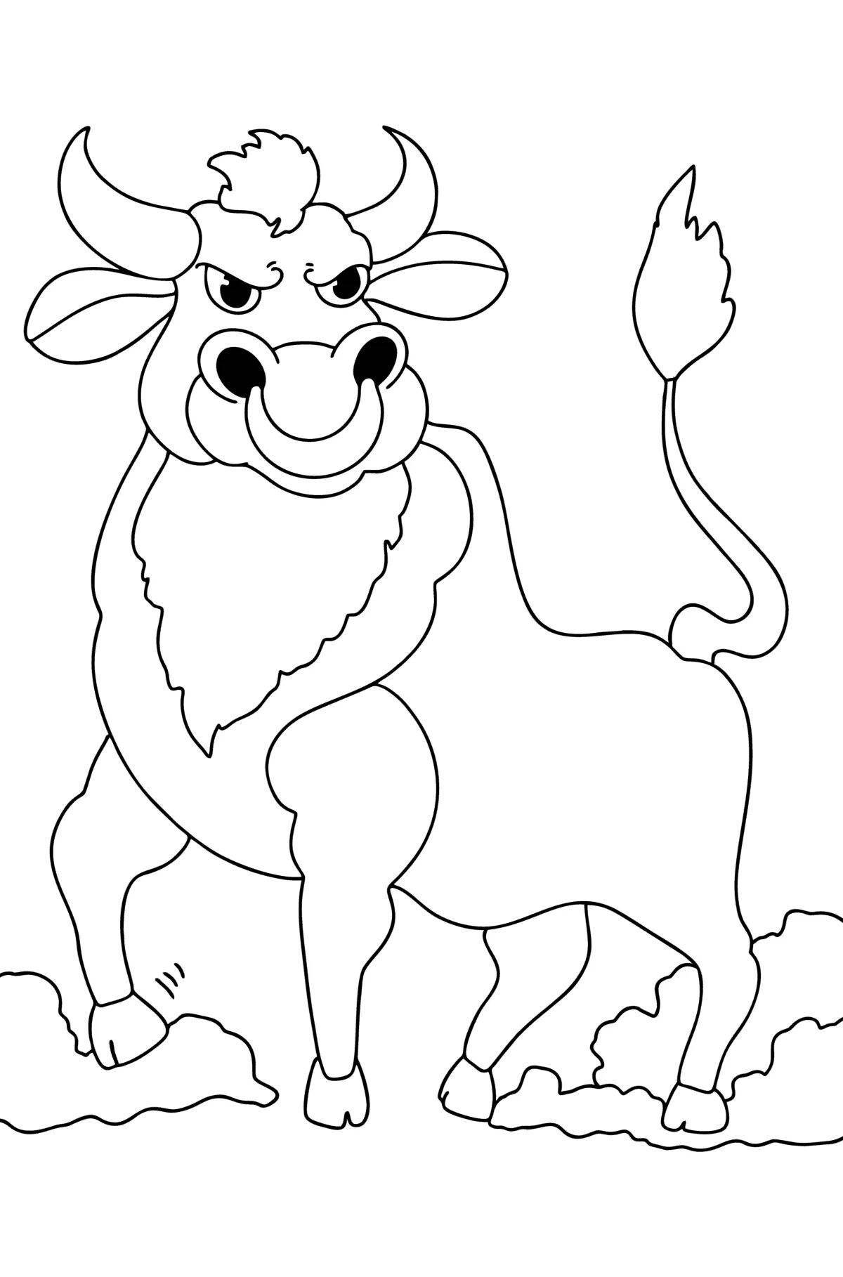 A fun bull coloring book for kids