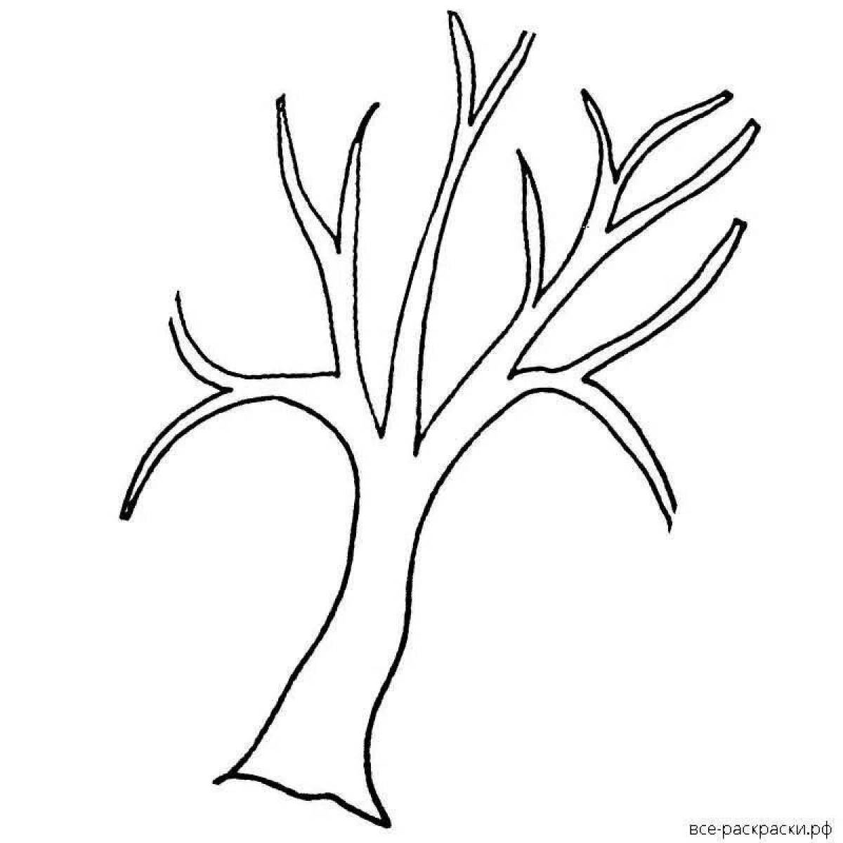 Раскраска ствол дерева для детей 3-4 лет
