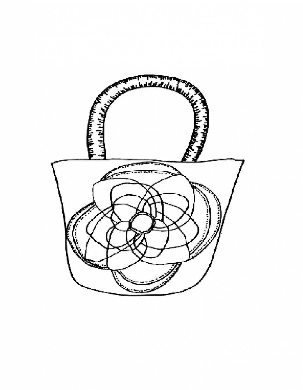 Картинки сумка для раскрашивания