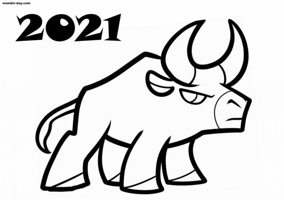 Humorous bull coloring for children