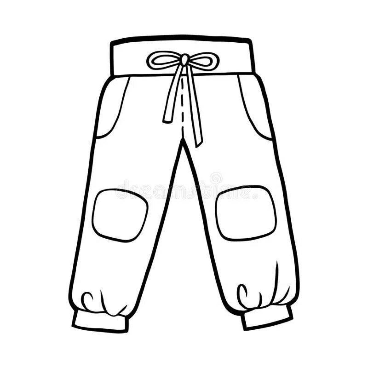 Coloring page funny pants for kids