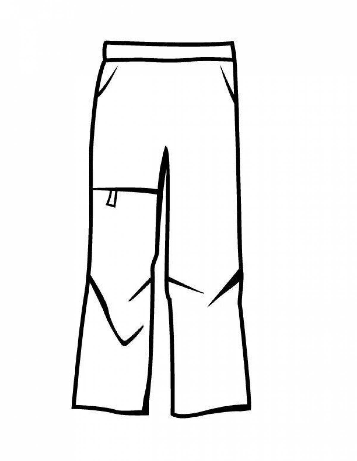 Coloring page nice pants for kids