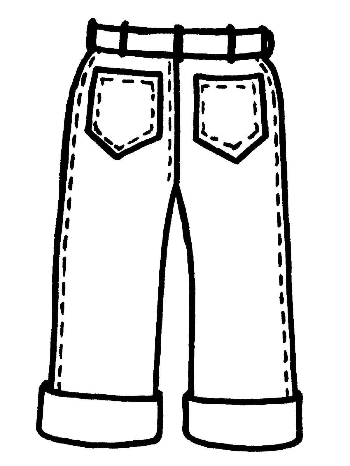 Coloring page gorgeous pants for kids