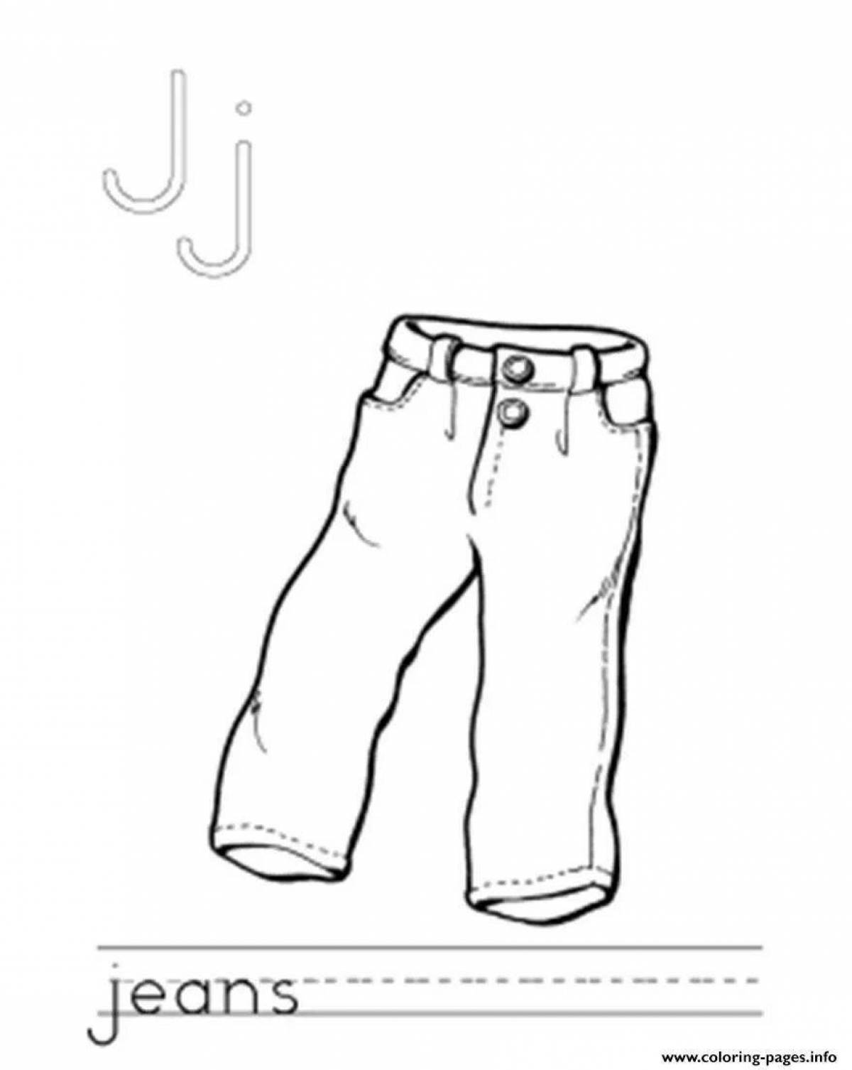 Adorable pants coloring page for kids