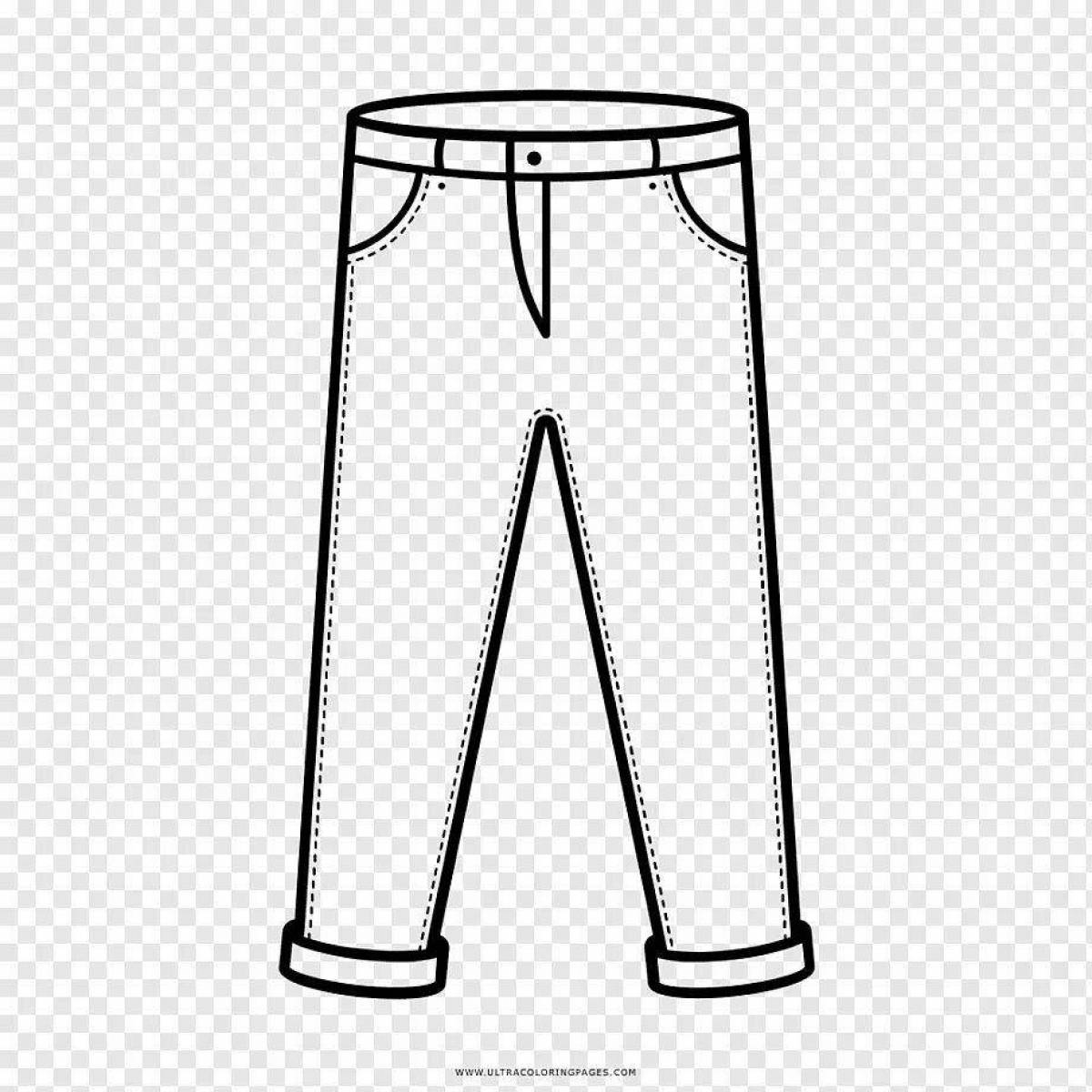 Fashion pants coloring book for kids