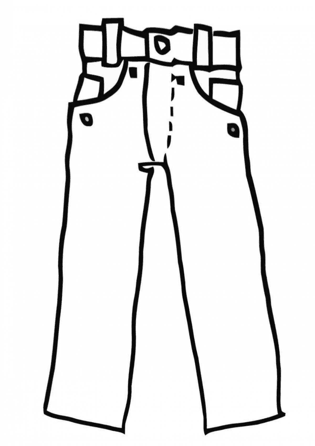 Colored pants coloring pages for kids
