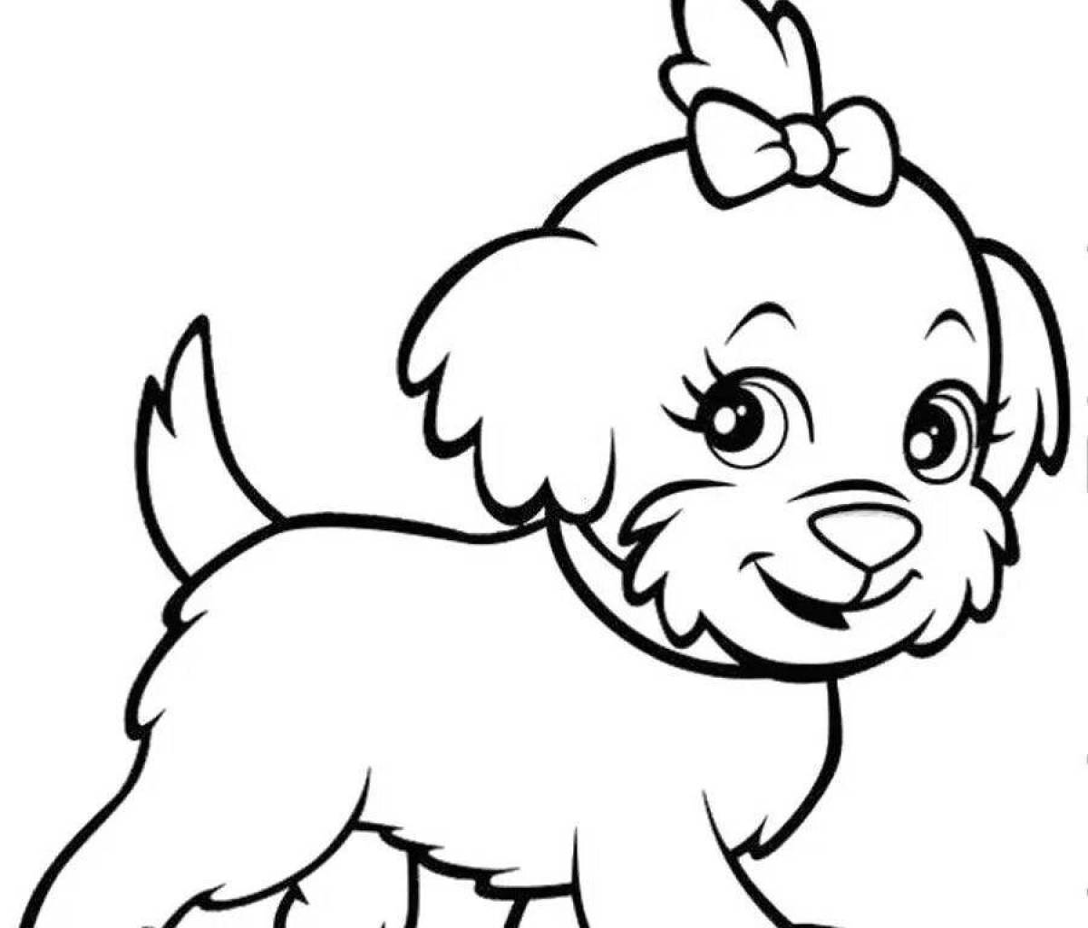 Cute dog and cat coloring book for kids