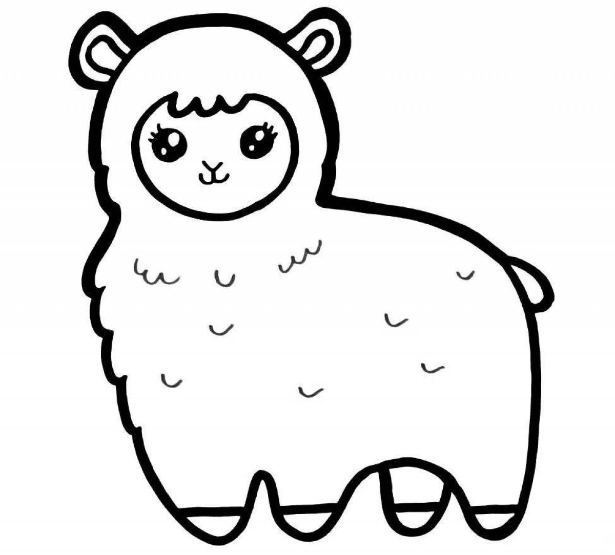 Cute lama coloring pages for kids