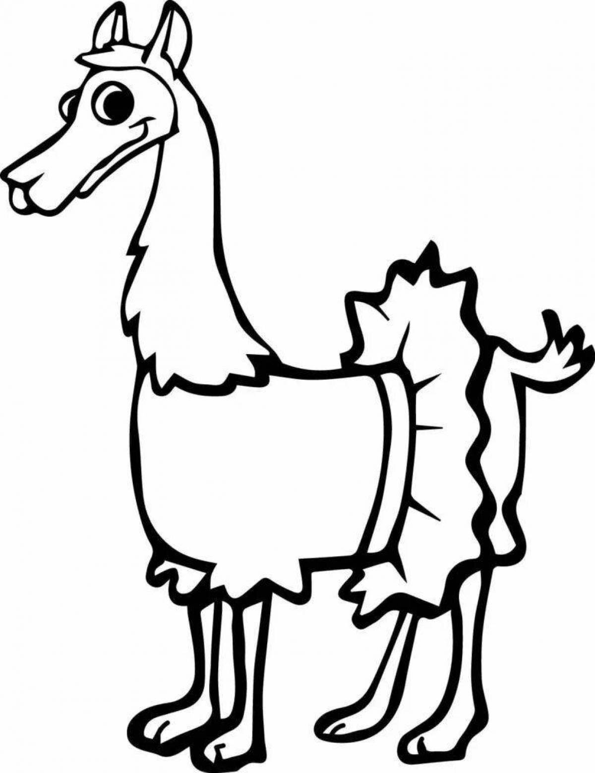 Colouring adorable llama for kids