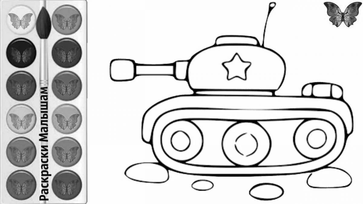 Забавный танк с сияющими глазами