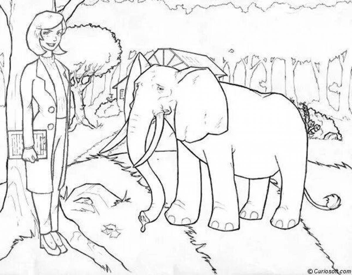 Раскраска к рассказу слон Куприна