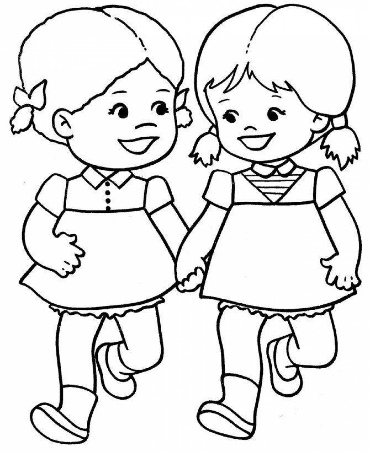 Children's friendship coloring book