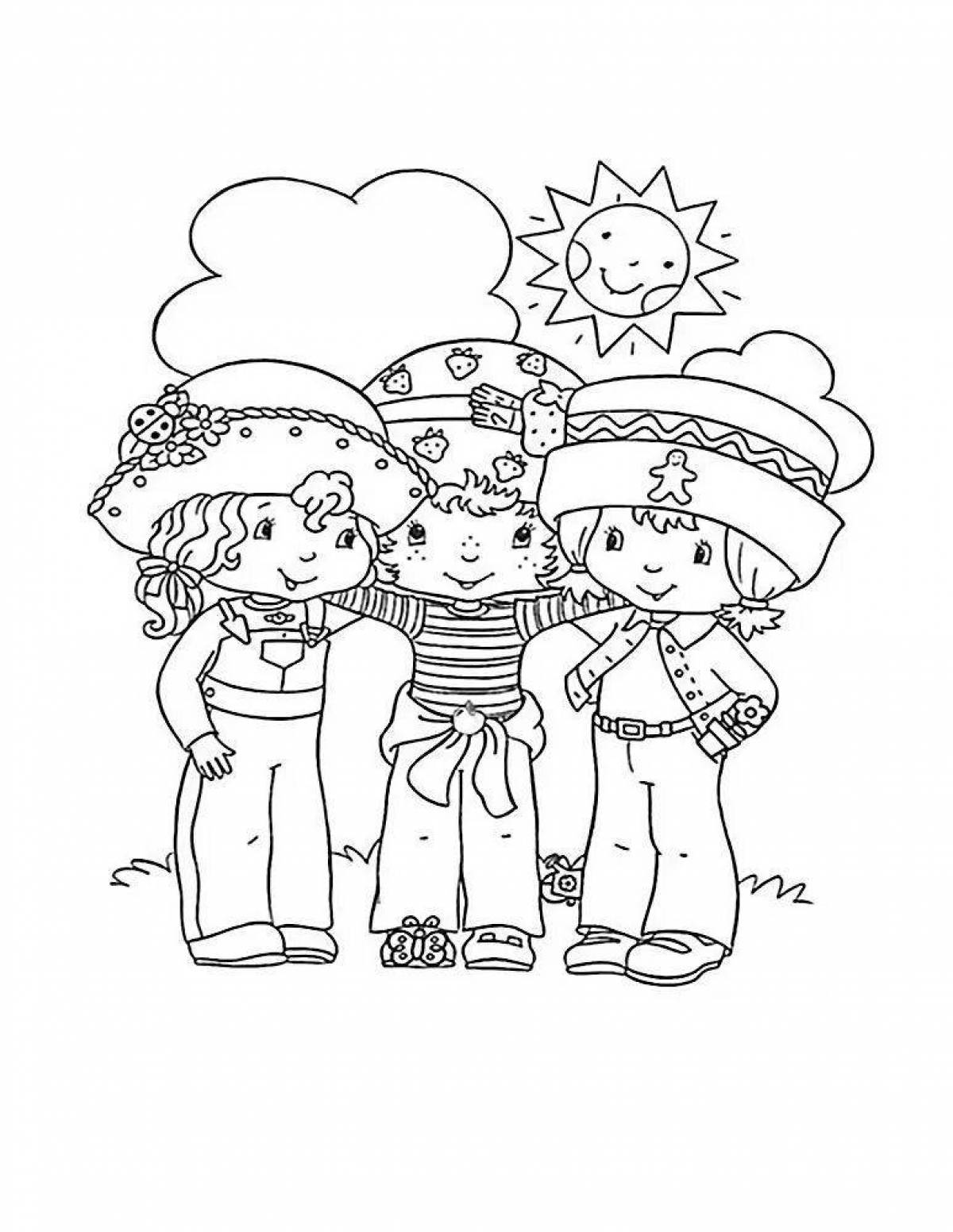 Fun friendship coloring book for kids