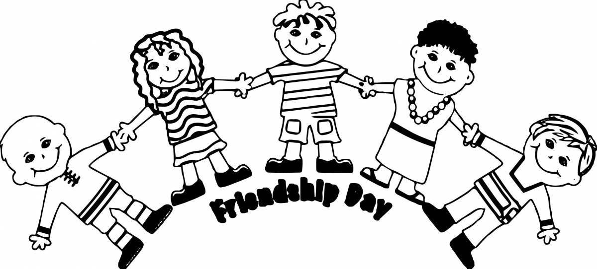 Charming friendship coloring book for kids