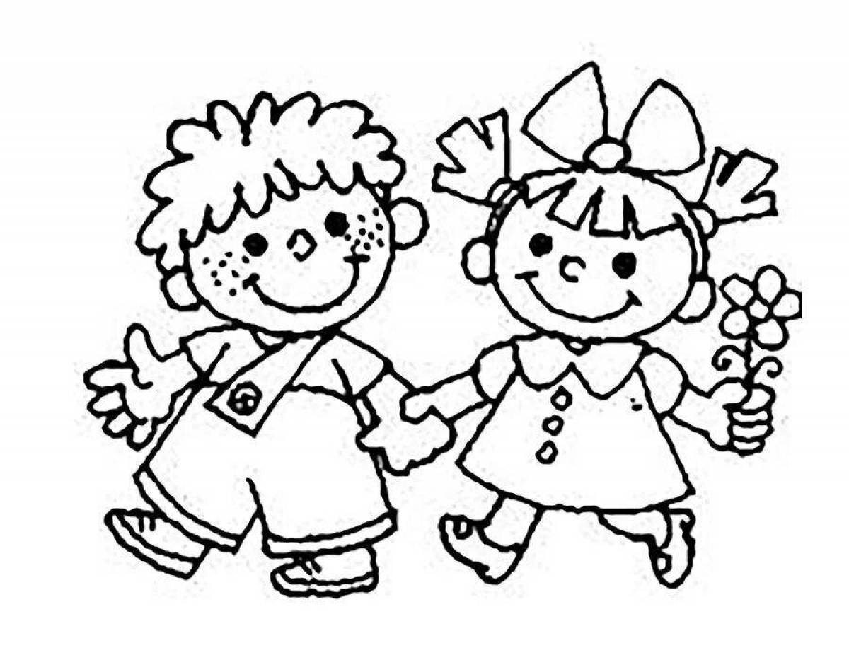 Fun and fun children's friendship coloring book