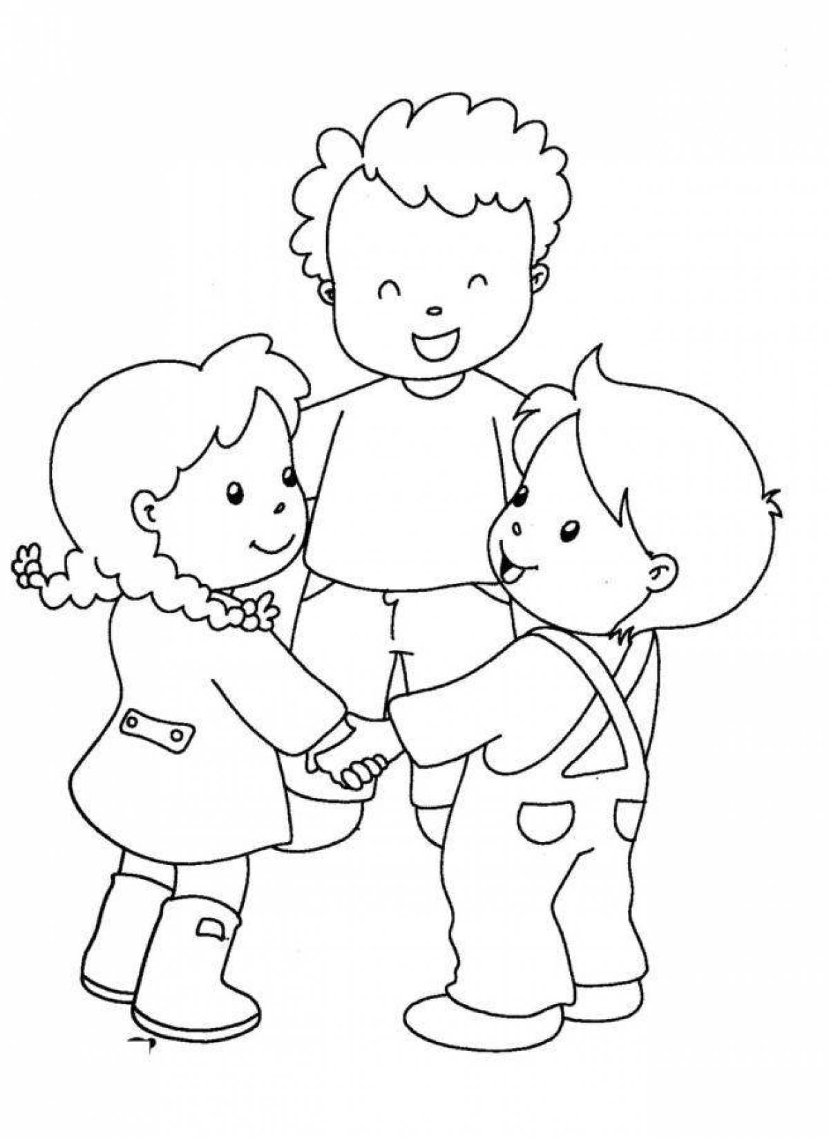 Joyfully magical children's friendship coloring book