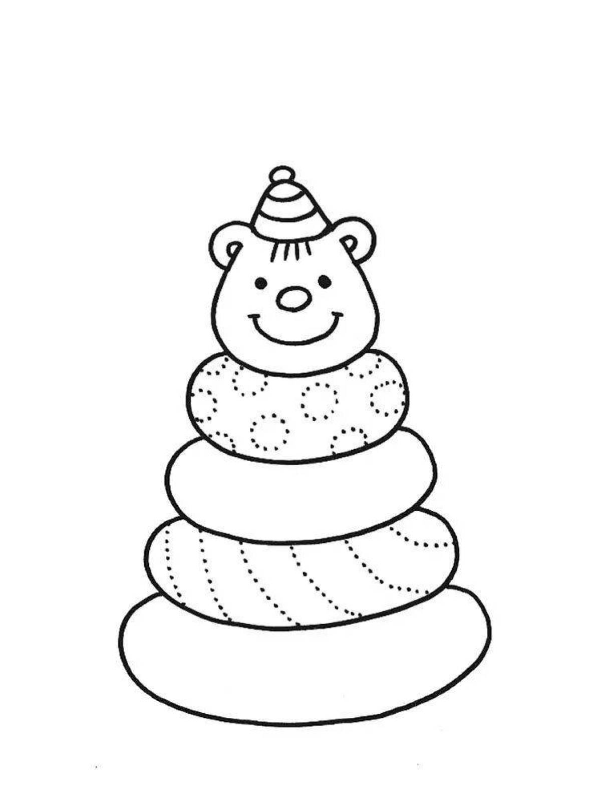 Bright pyramid coloring page picture for kids