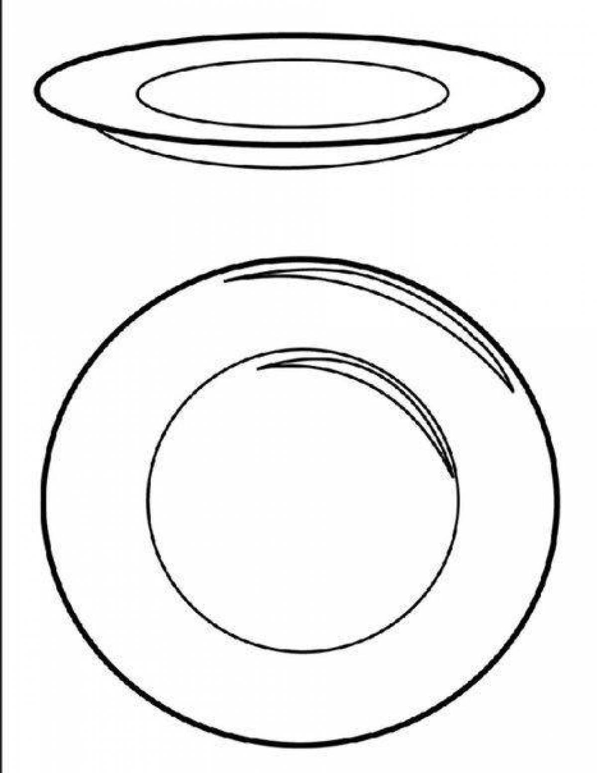 Outstanding plate coloring page for kids