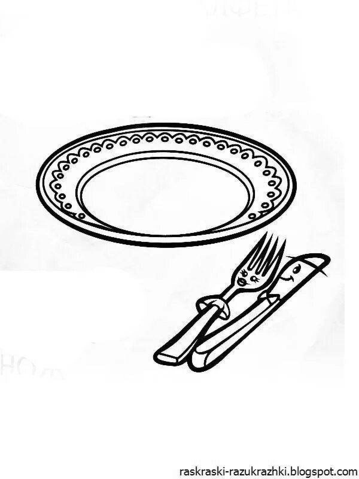 Children's plate jubilant coloring page