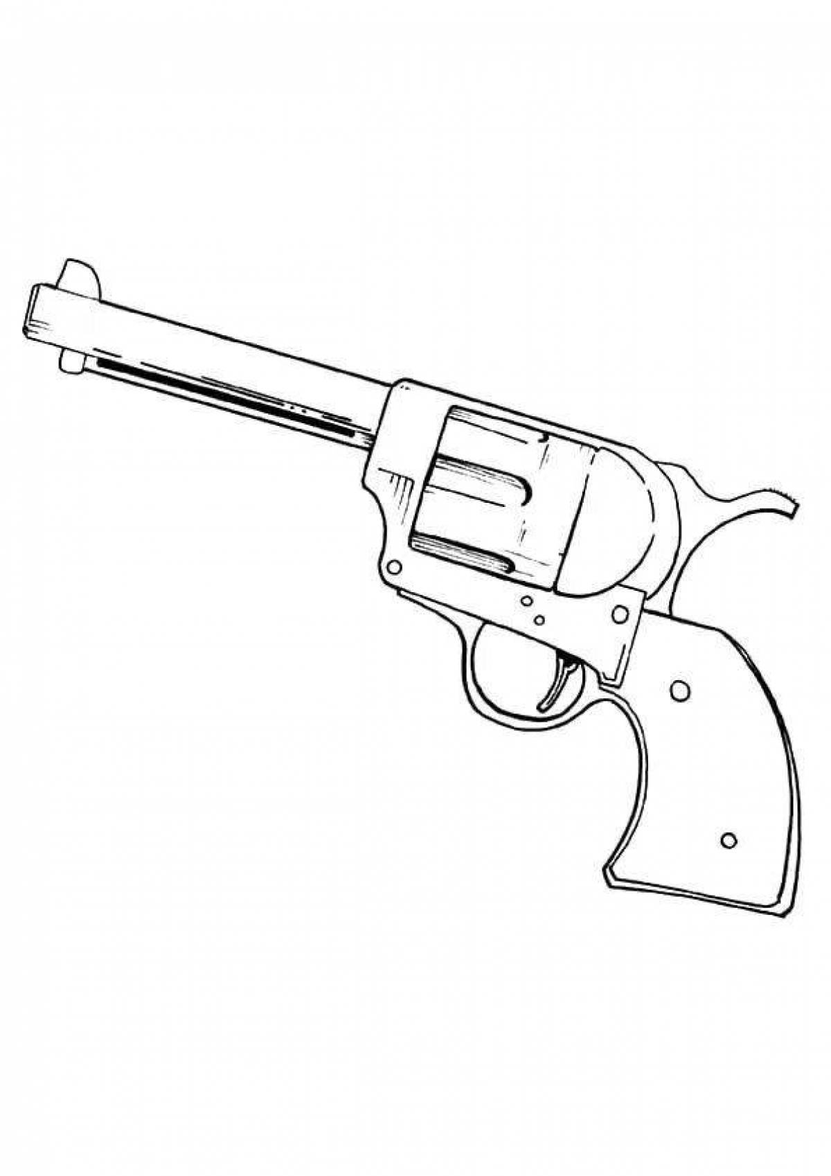 Tempting chicken gun coloring page for boys