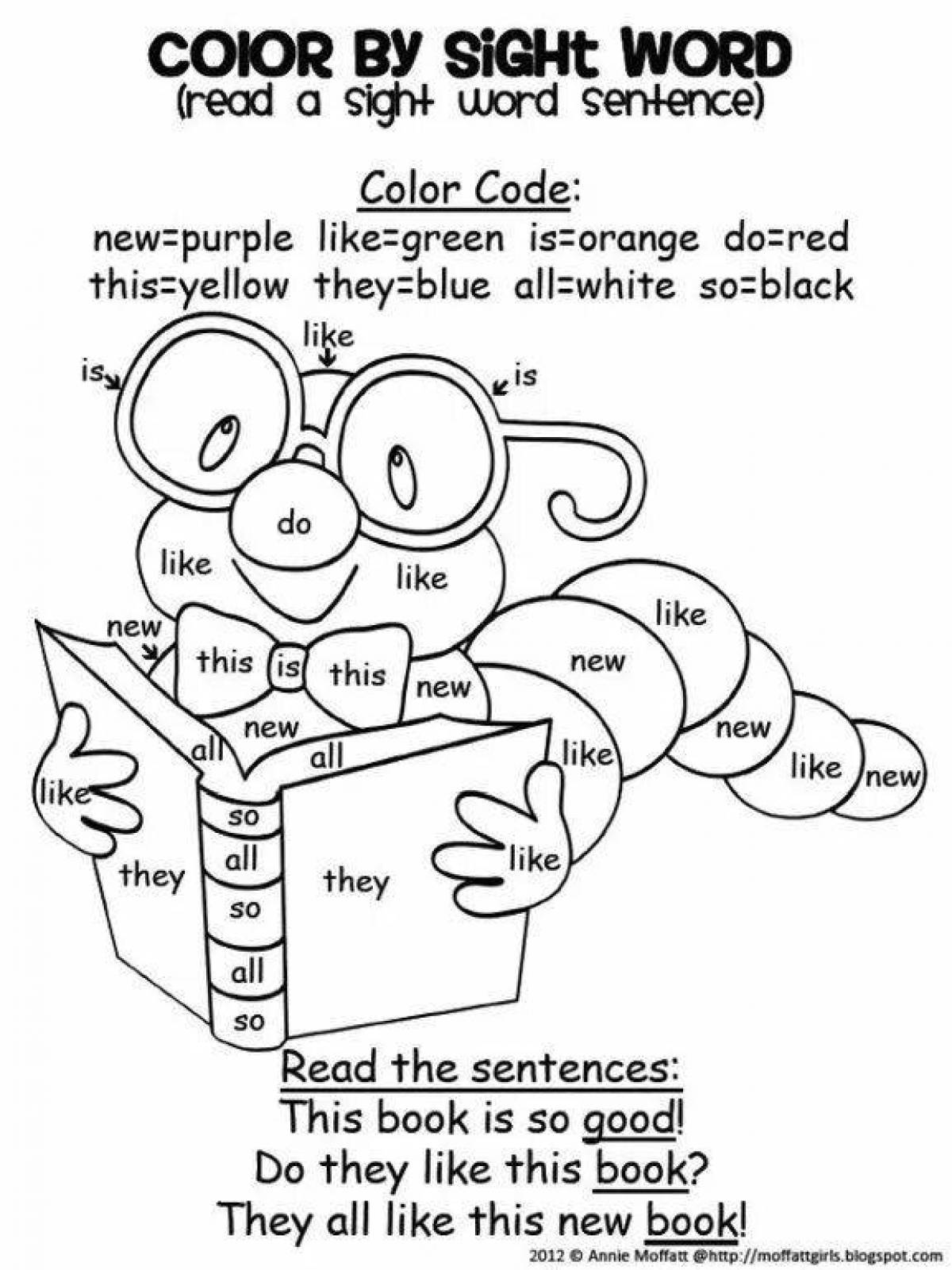 Playful coloring pages in English for children