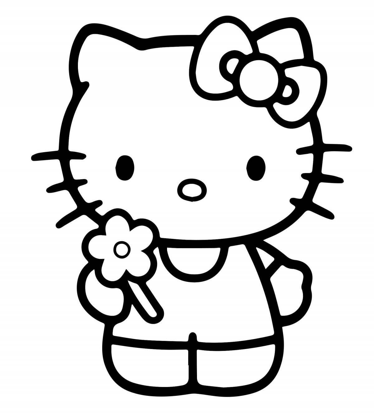Colorful hello kitty coloring book for kids