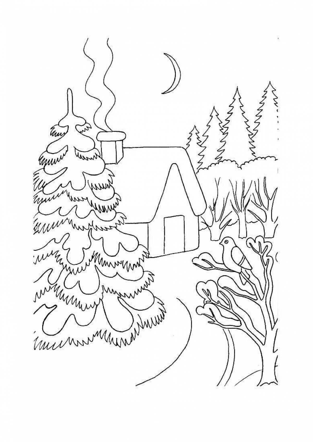 Innovative winter landscape drawing for kids