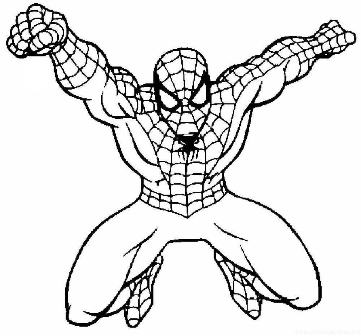 Развлекательная раскраска «человек-паук» для детей 5 лет