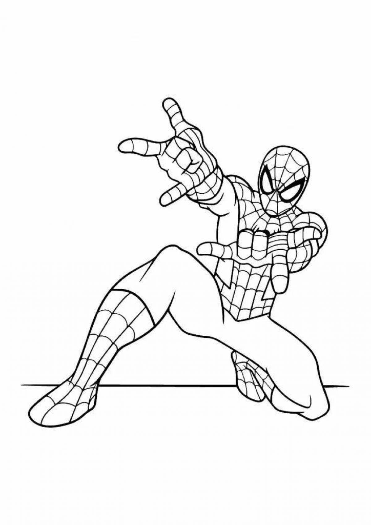Fantastic spiderman coloring page for kids