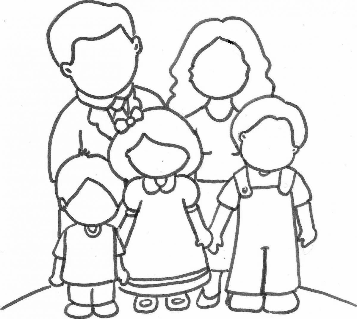 Fun family coloring book for 3-4 year olds