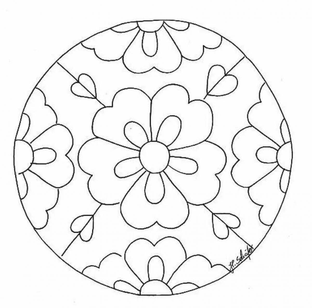 Pattern for painting the majestic Gzhel plate