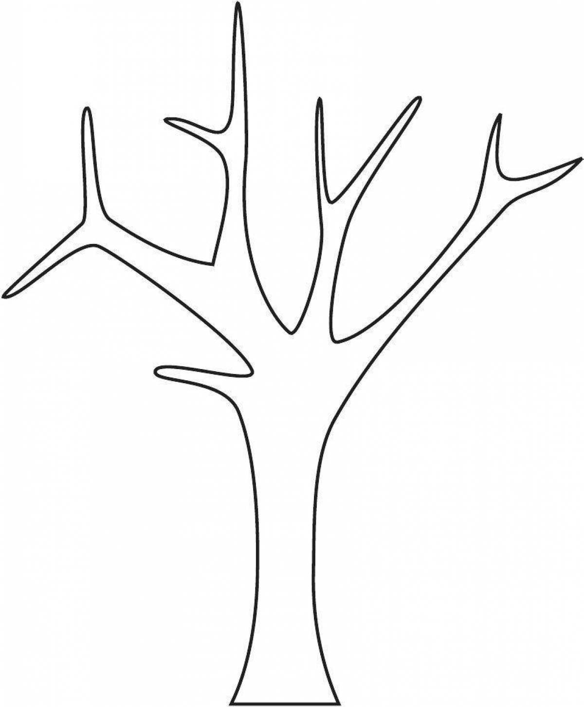 Fun tree without leaves for 3-4 year olds