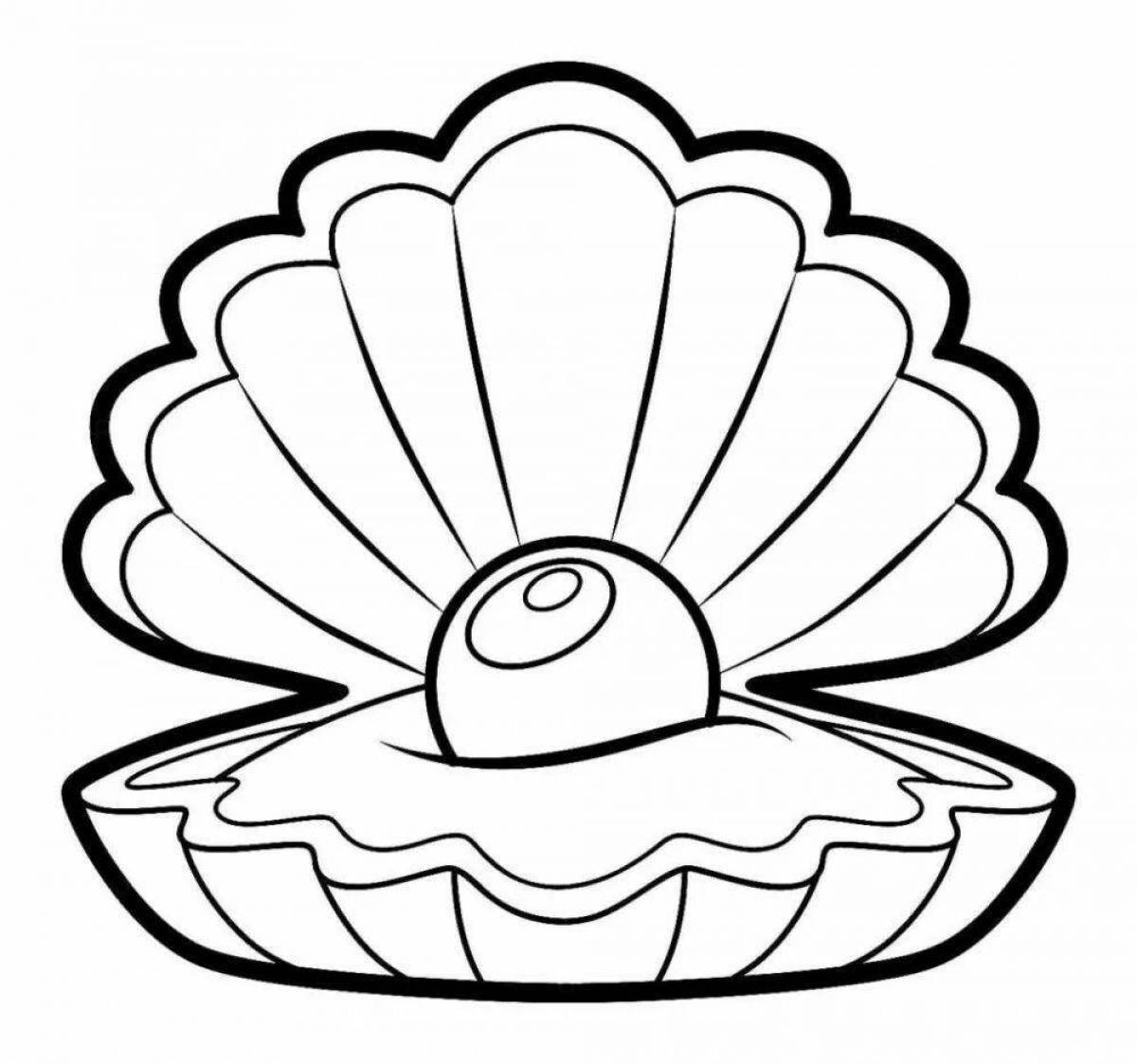 Cute shell coloring page